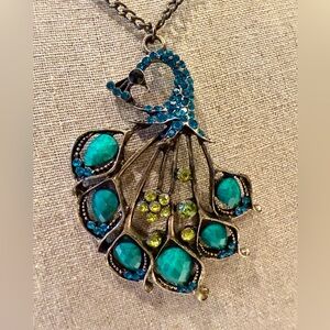 Sparkly Peacock Necklace